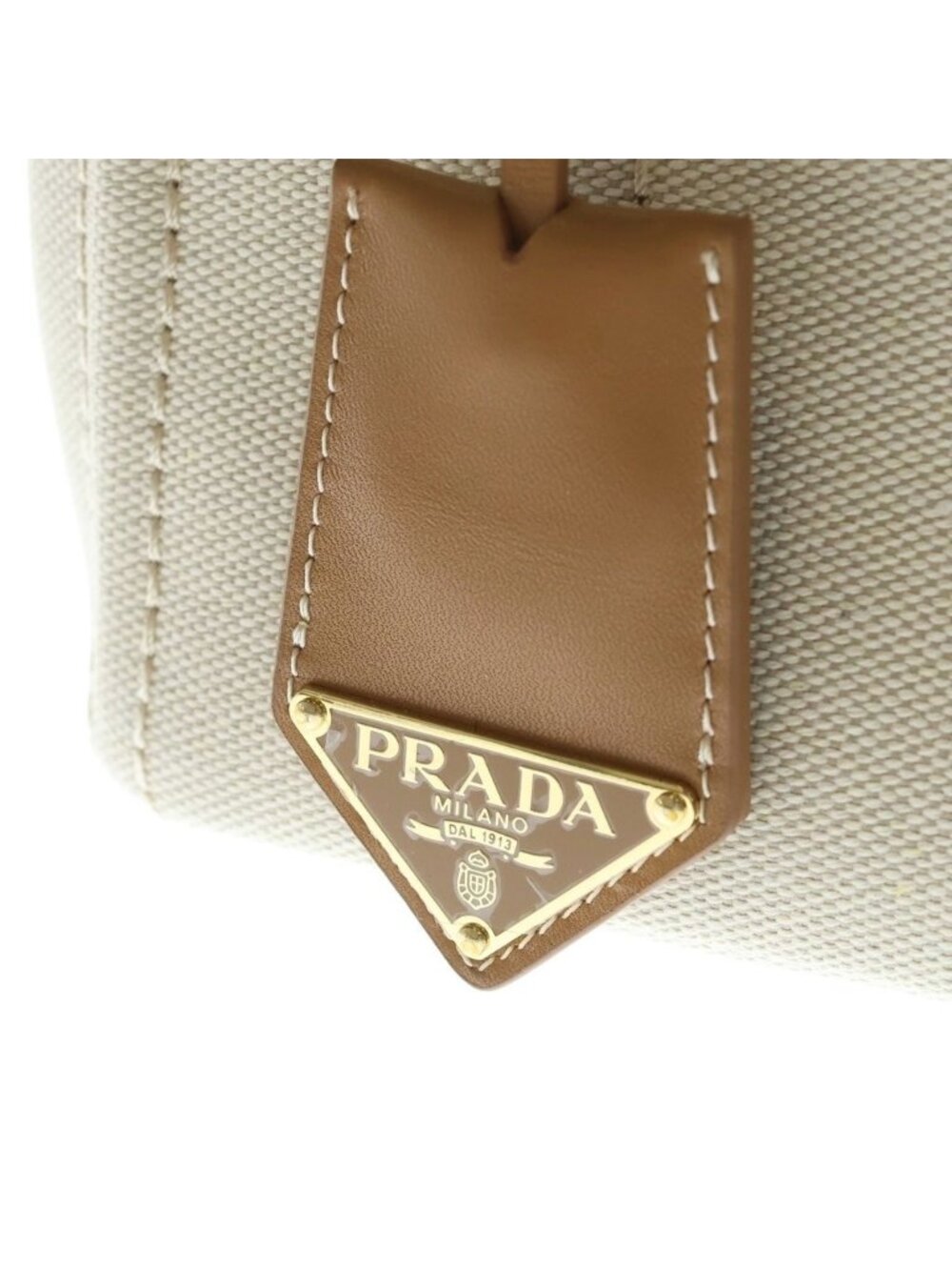 Prada Jardinier Linen Blend Mini 2-Way Shoulder Bag Natural - Picture 6 of 8